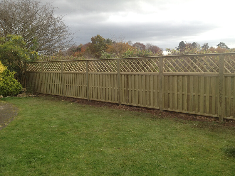 Hit and miss fencing with trellis