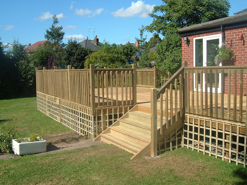 Decking with posts & rails